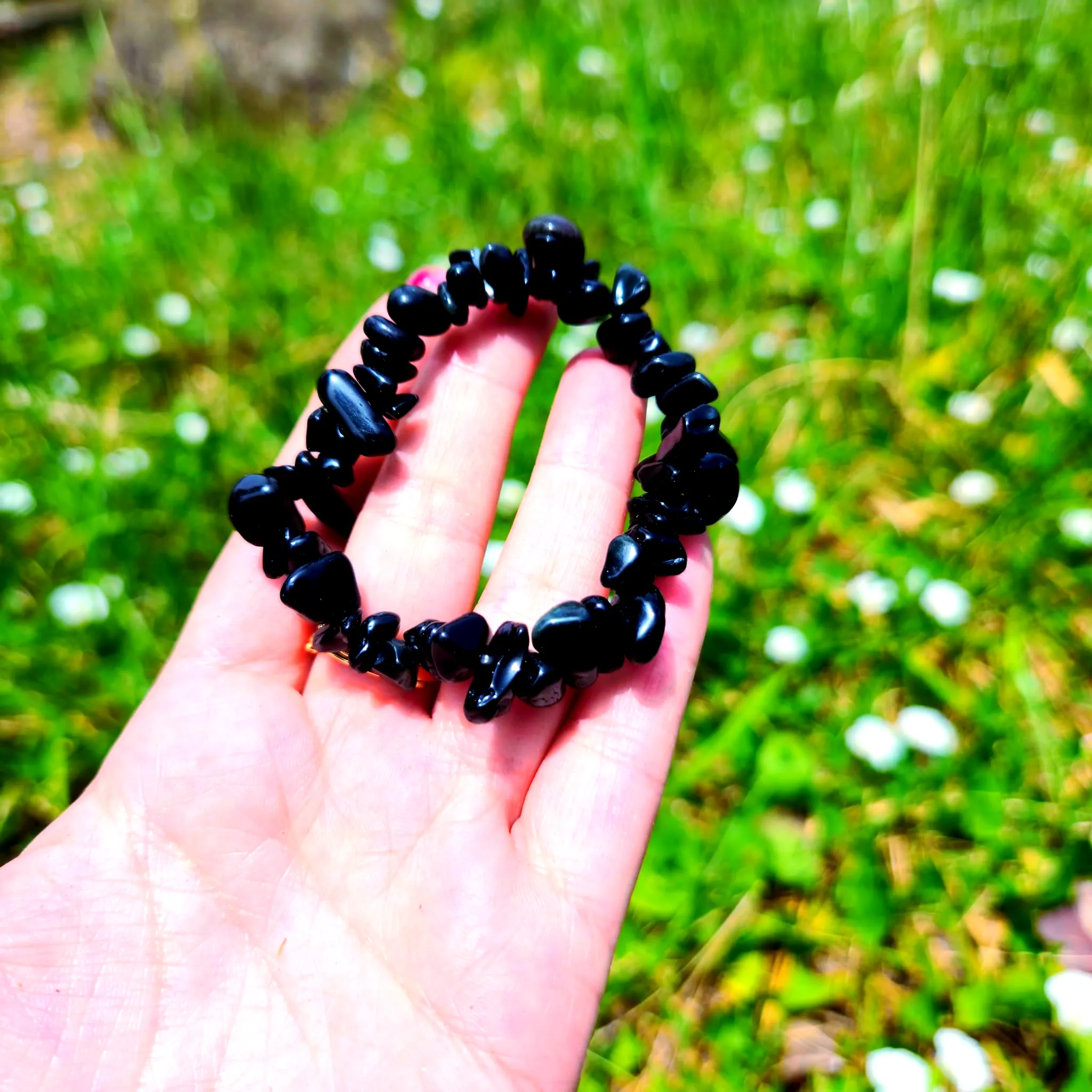 Pulseira de Turmalina Negra Chips