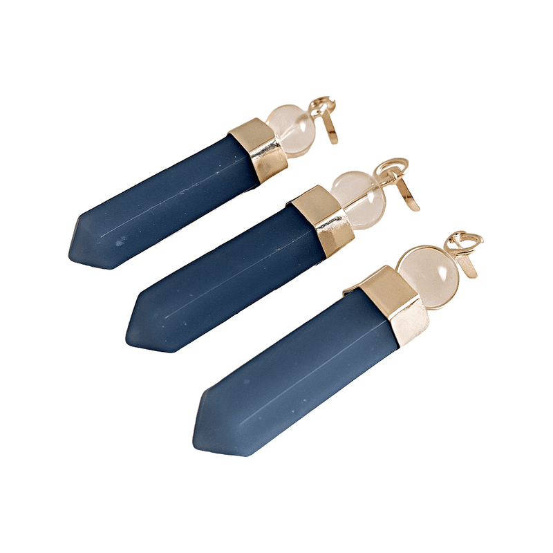 Pendente Angelite com Bola de Quartzo Cristal