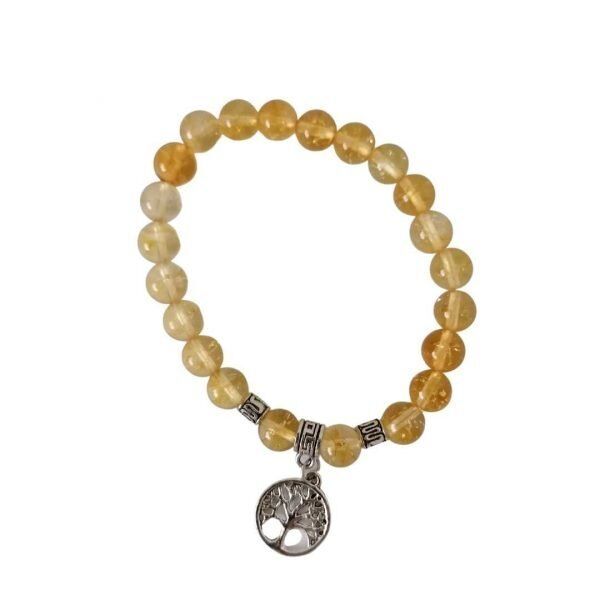 Pulseira Citrino com Árvore da Vida 8mm