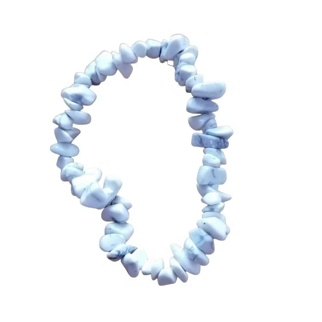 Pulseira de Howlite Branca Chips