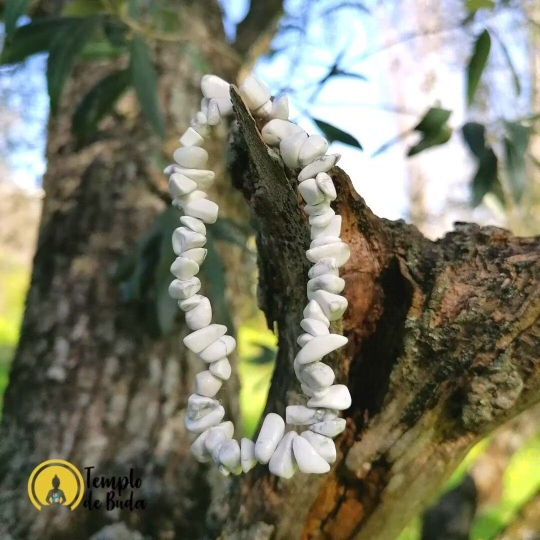 Pulseira de Howlite Branca Chips