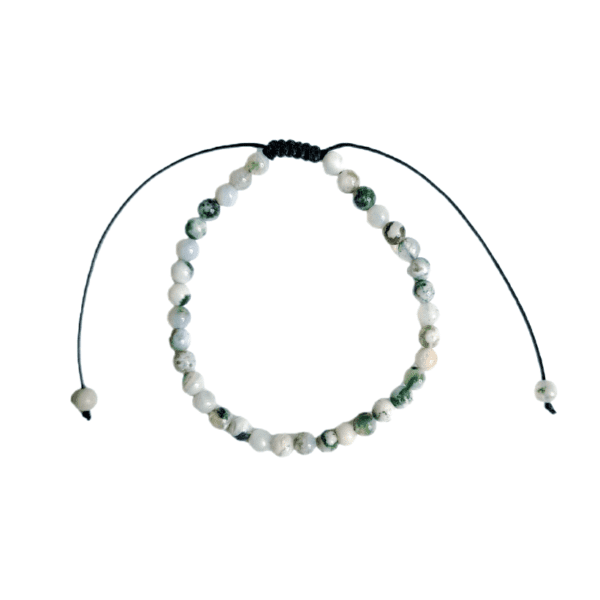 Pulseira de Ágata Árvore com Cordão Regulável 4mm