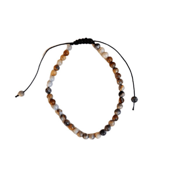 Pulseira de Jaspe Policromo com Cordão Regulável 4mm