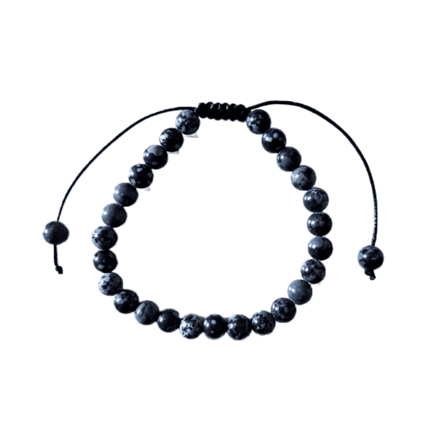 Pulseira de Obsidiana Nevada com Cordão Regulável 6mm