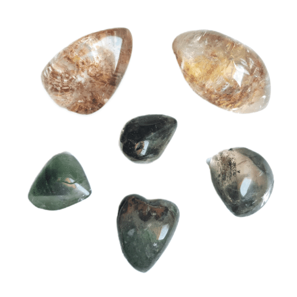 Quartzo Branco com Lodolita Rolada