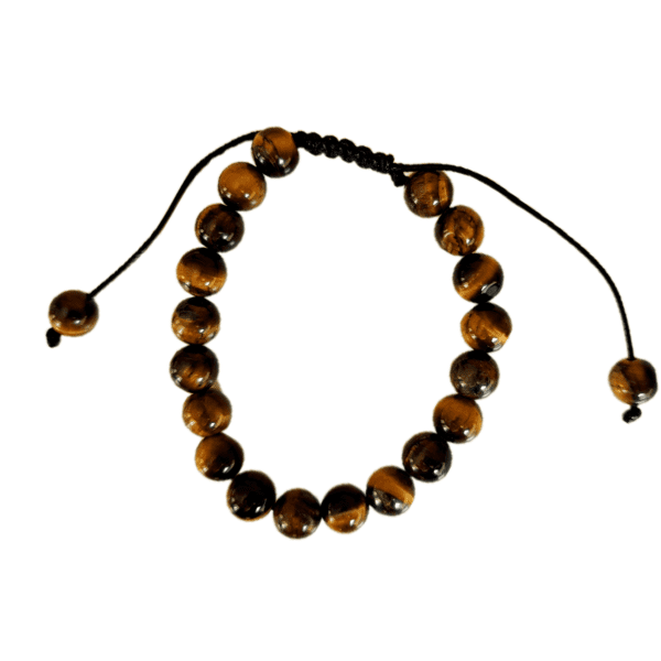 Pulseira de Olho de Tigre com Cordão Regulável 8 mm