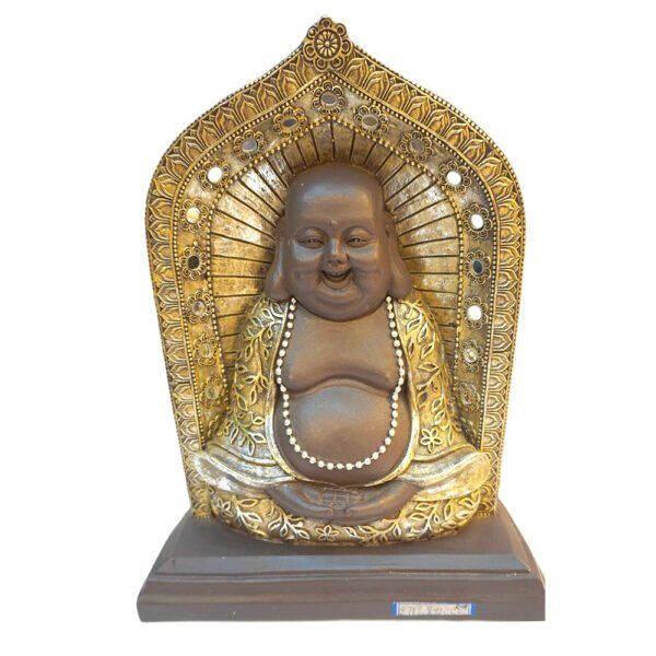 Escultura Buda Guardião Decorativo - Resina - 23 cm
