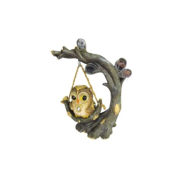 Coruja Dourada no Balanço Decorativa