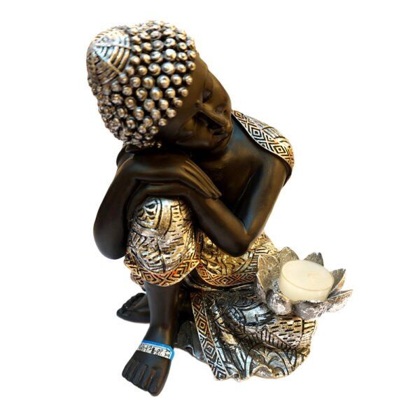 Escultura Buda Porta-Vela Serenidade Zen