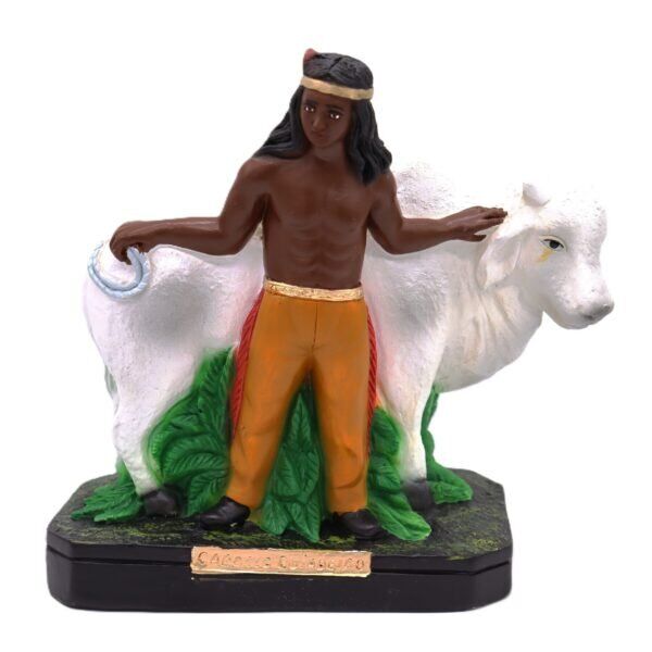 Estátua Caboclo Orixás com Boi em Resina