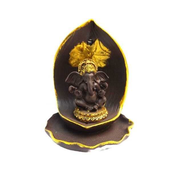 Fonte Incensário Ganesha com Folha Decorativa