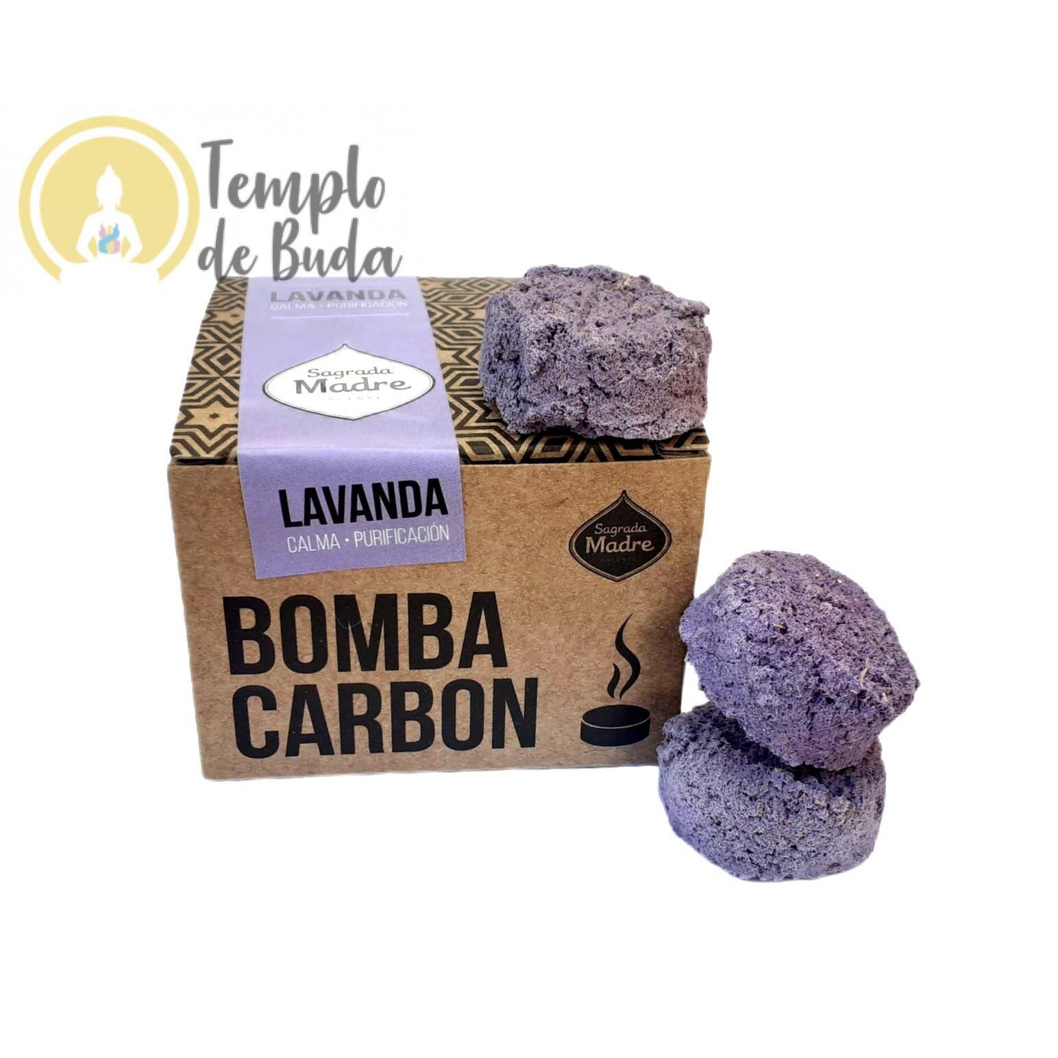 Bomba de Carvão Defumação Ativada Sagrada Madre Lavanda Calma e Purificação