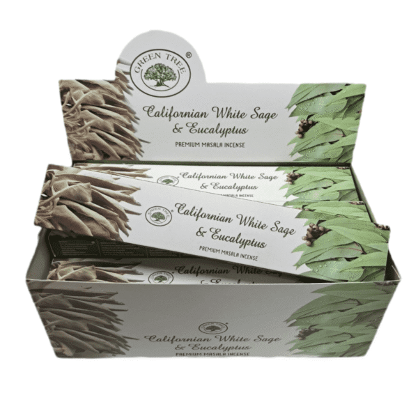 Incenso Indiano Green Tree Californian White Sage e Eucalyptus Caixa