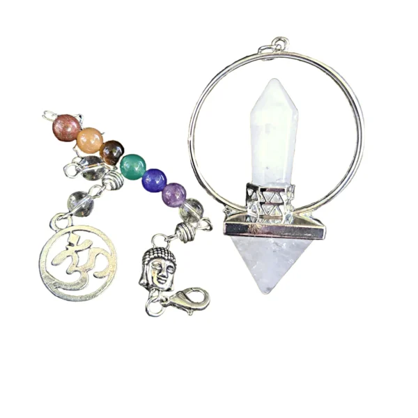 Pendulo Quartzo Branco Piramide Ponta