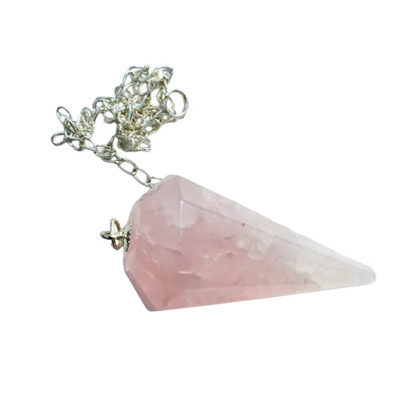 Pendulo Hexagono Quartzo Rosa