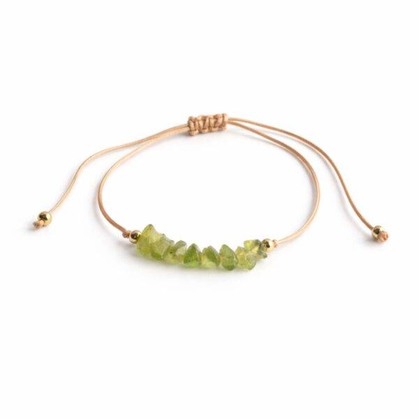 Pulseira Olivina Chips Cordão Ajustável