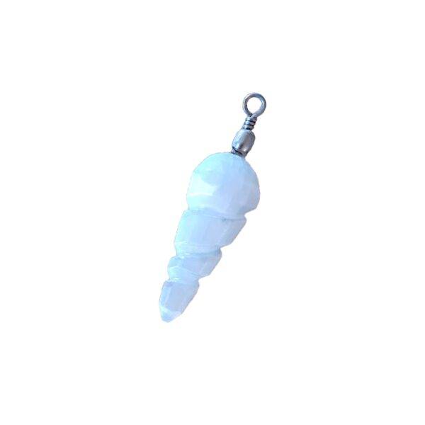 Pendente Selenite Branca Espiral