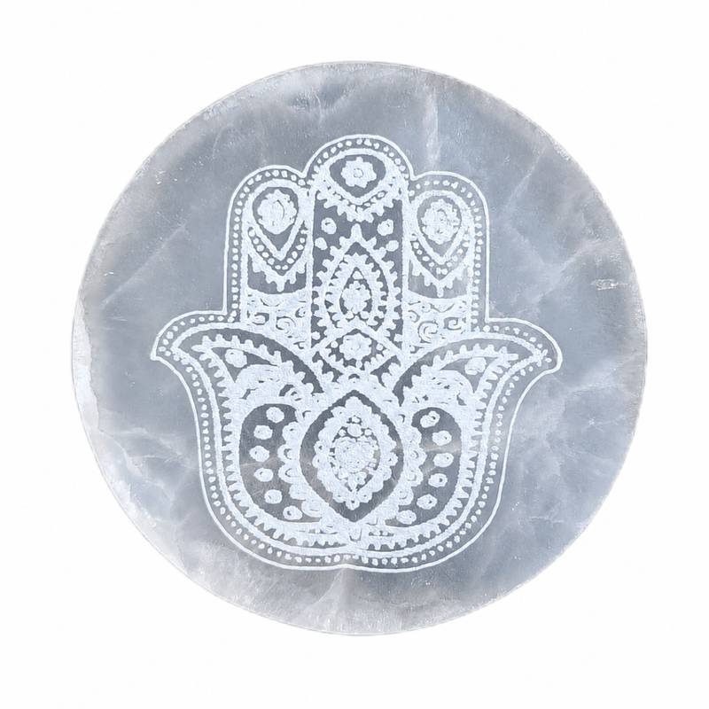 Placa Selenite Mão de Fatima