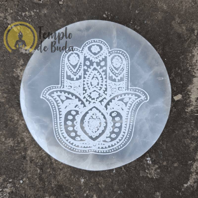 Placa Selenite Mão de Fatima