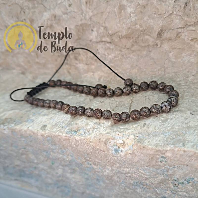 Pulseira Jaspe Castanho com Cordão Regulável