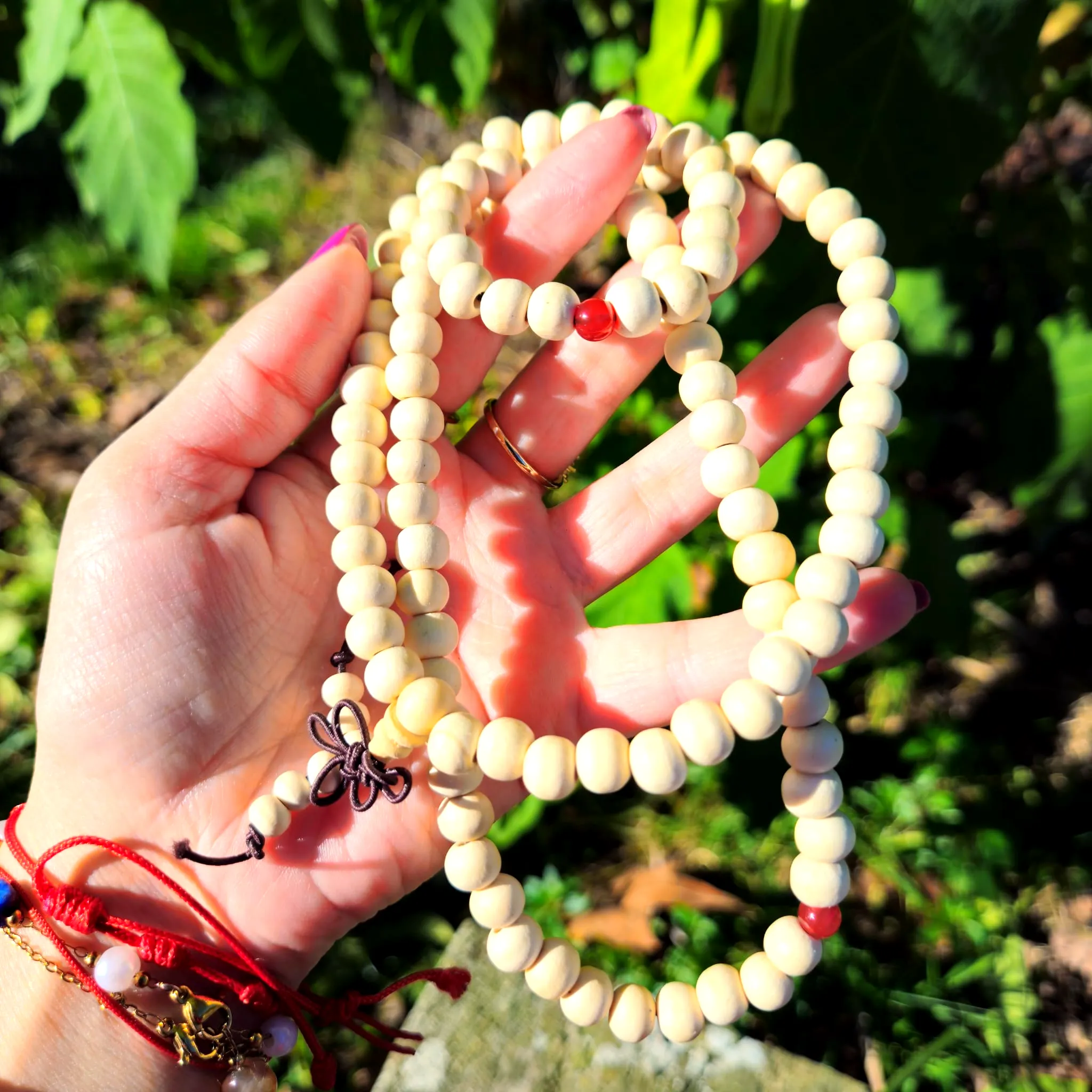 Japa Mala Sandalo Branco