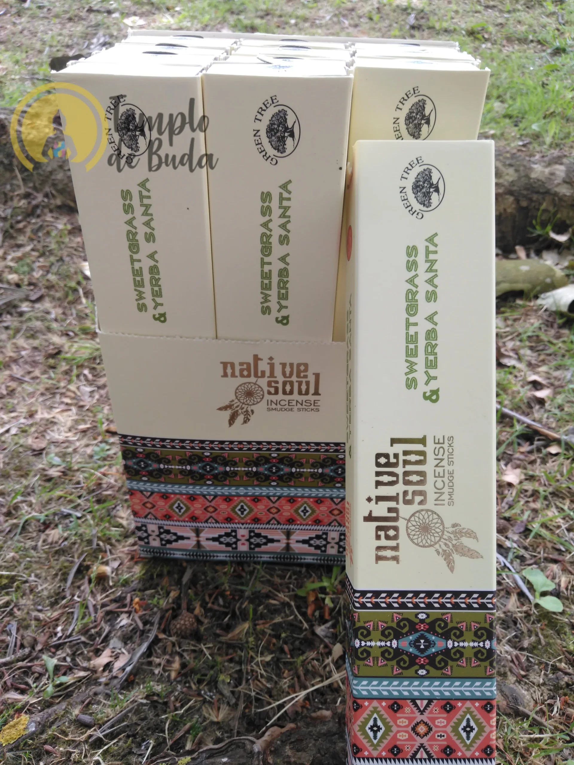 Incenso Indiano Native Soul Sweet Grass e Yerba Santa Caixa