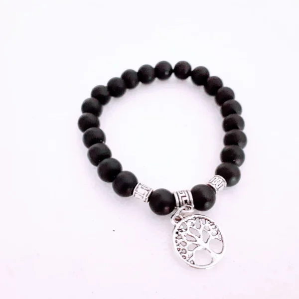 Pulseira de Shungita com Árvore da Vida 8mm