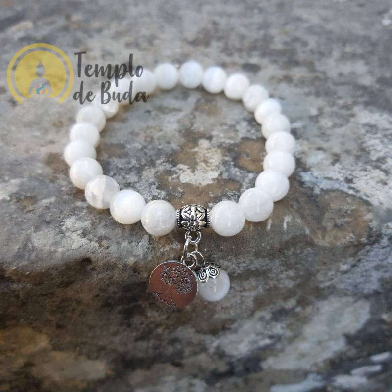 Pulseira de Selenita Arvore da Vida 8mm