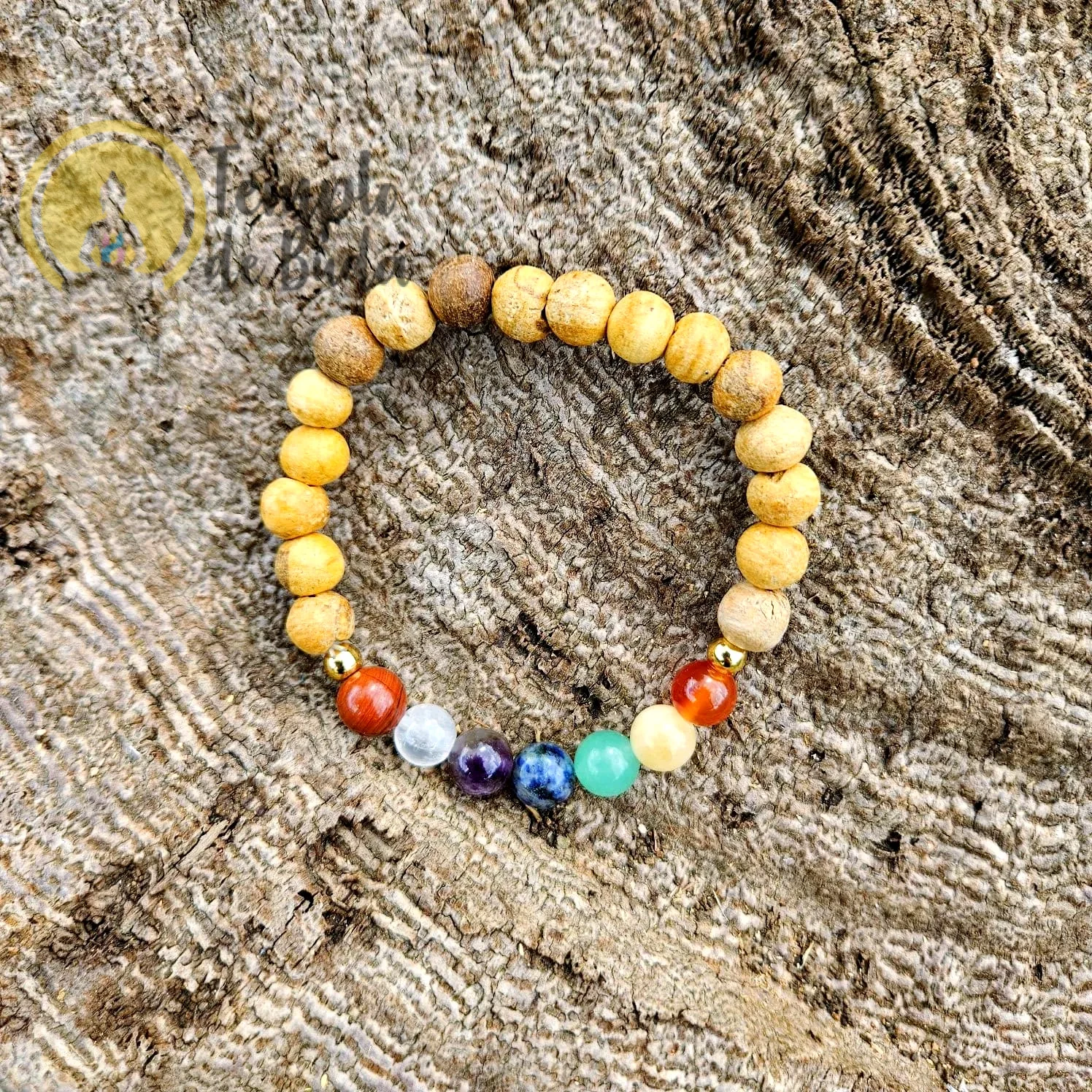 Pulseira de Pau Santo 7 Chakras