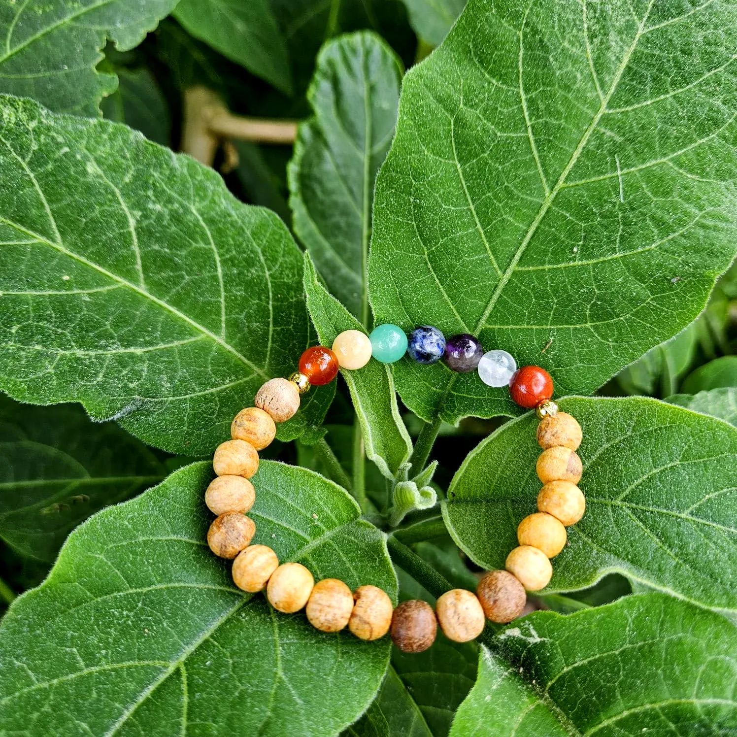 Pulseira de Pau Santo 7 Chakras