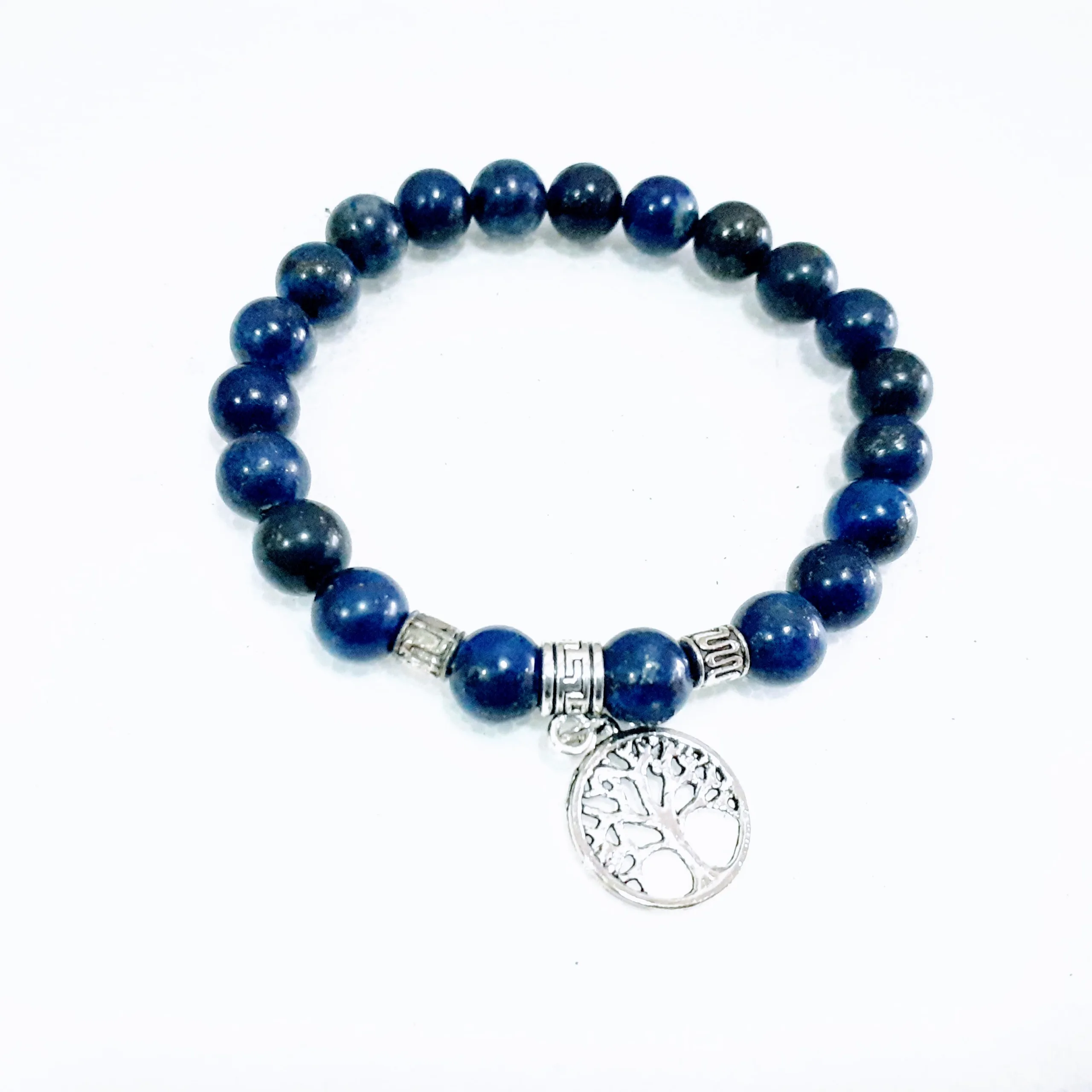 Pulseira Lápis Lazuli 8mm com Árvore da Vida