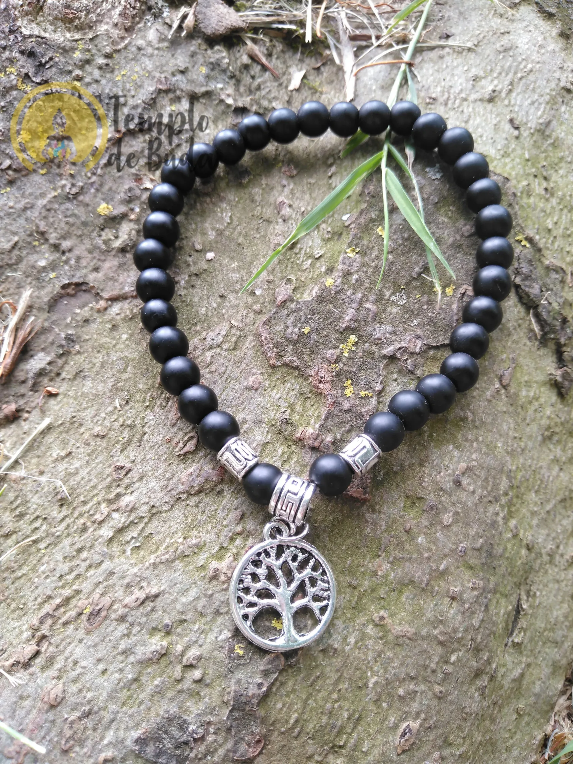 Pulseira de Shungita com Árvore da Vida