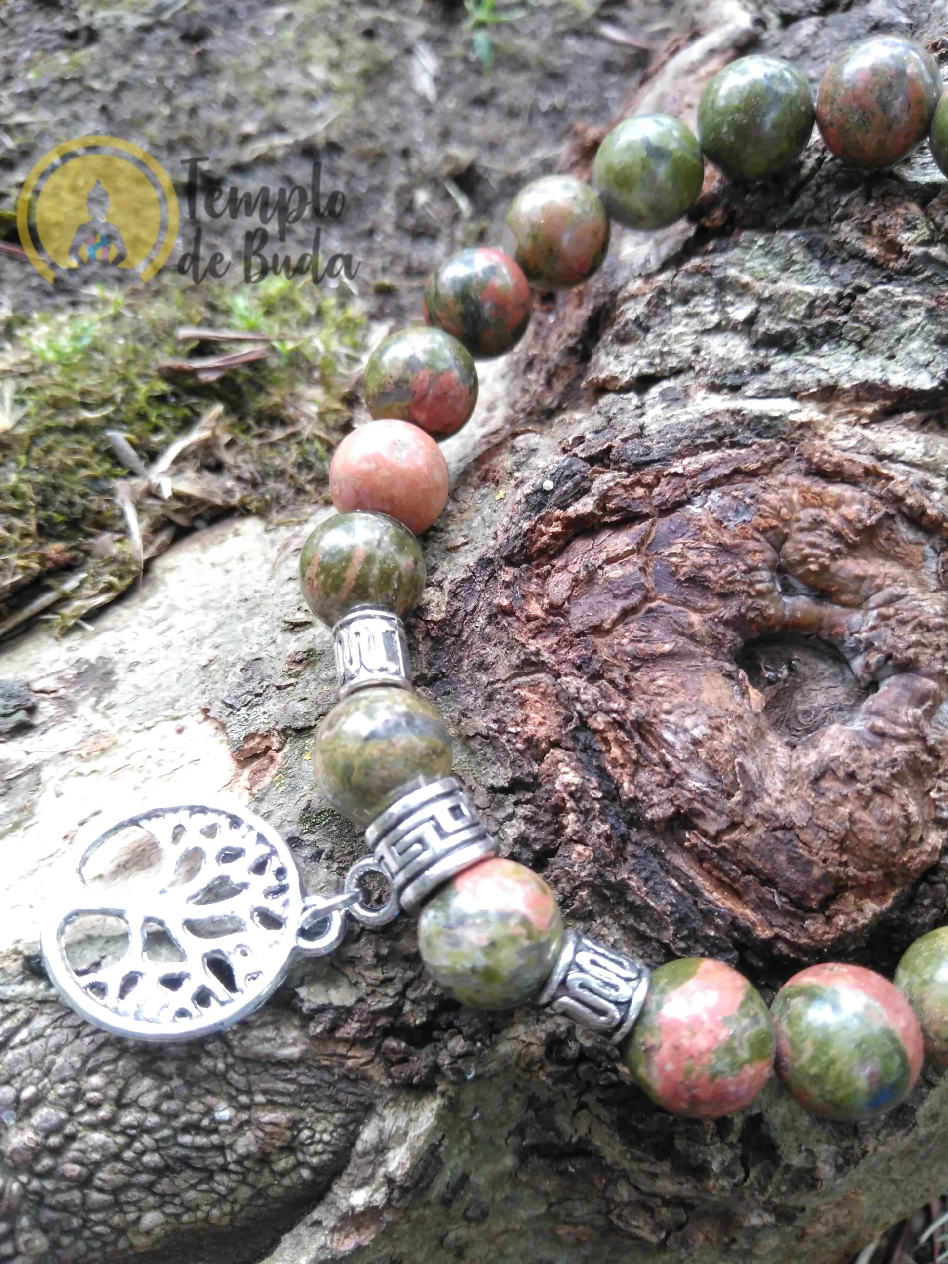 Pulseira Unakita 8mm com Árvore da Vida