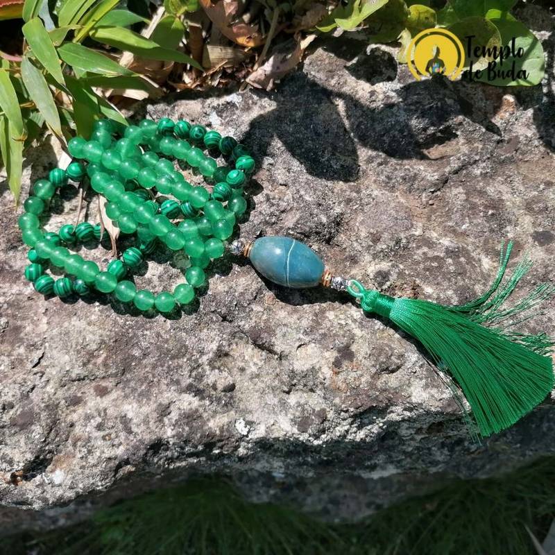 Japa Mala de Malaquita e Aventurina Verde - Image 2