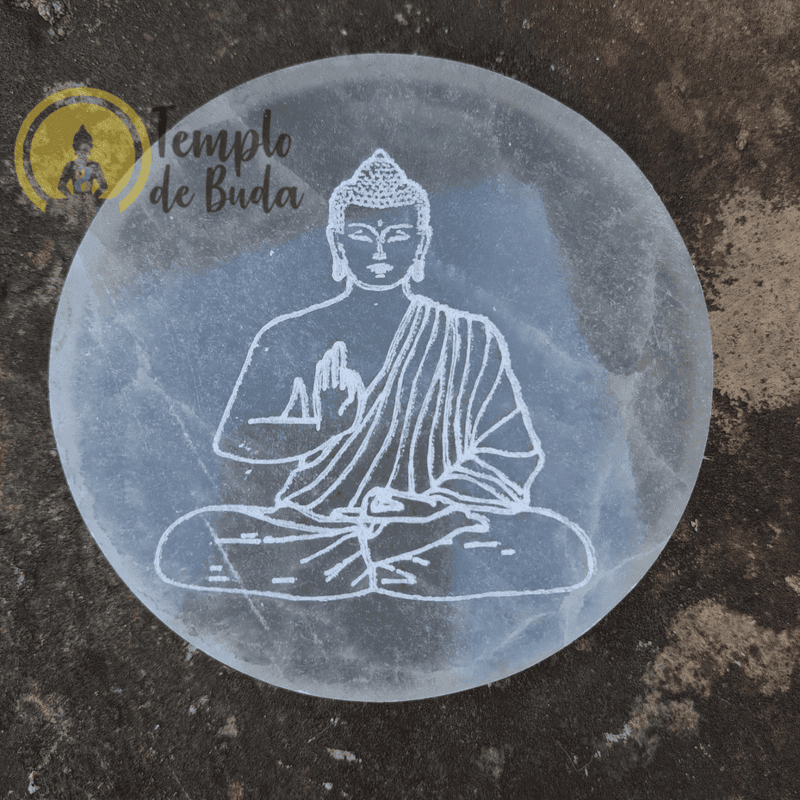 Placa de Selenita Buda 10cm