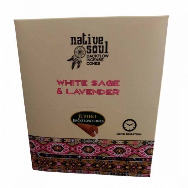 Cones Incenso Cascata Native Soul Sálvia Branca e Lavanda Caixa
