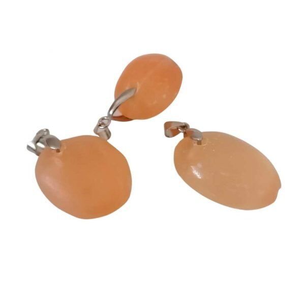 Pendente de Selenita Laranja Oval