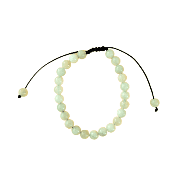 Pulseira de Jade Verde Água com Cordão 6mm