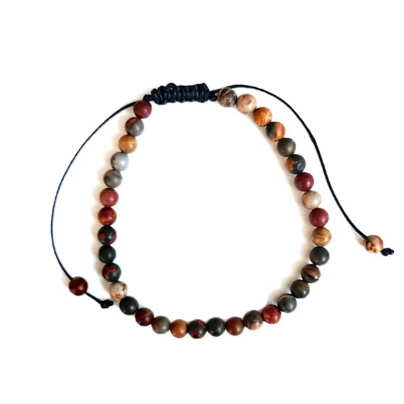 Pulseira Jaspe Picasso com Cordão Regulável