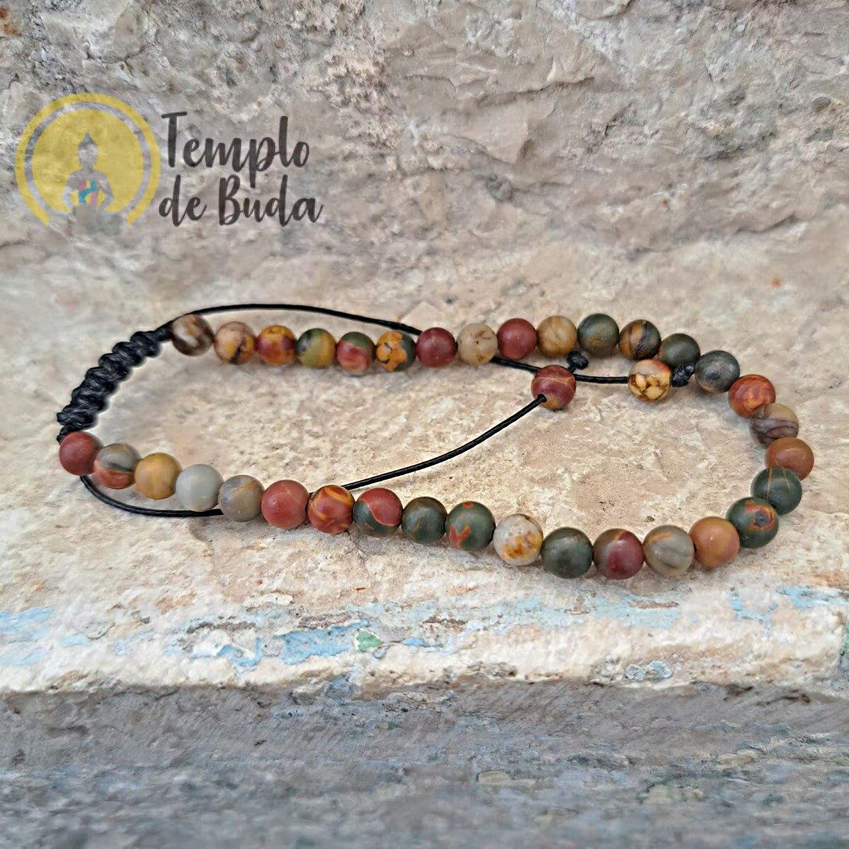 Pulseira Jaspe Picasso com Cordão Regulável