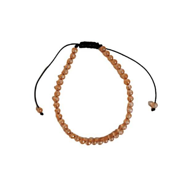 Pulseira Olho de Gato Laranja com Cordão Regulável