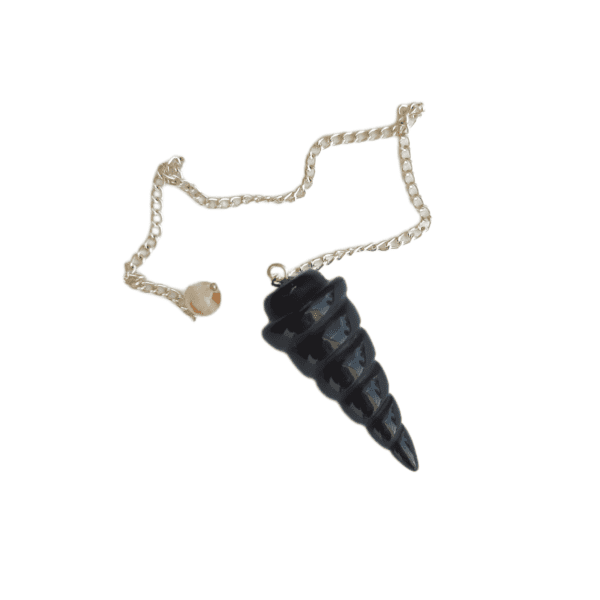 Pêndulo de Obsidiana Negra Espiral